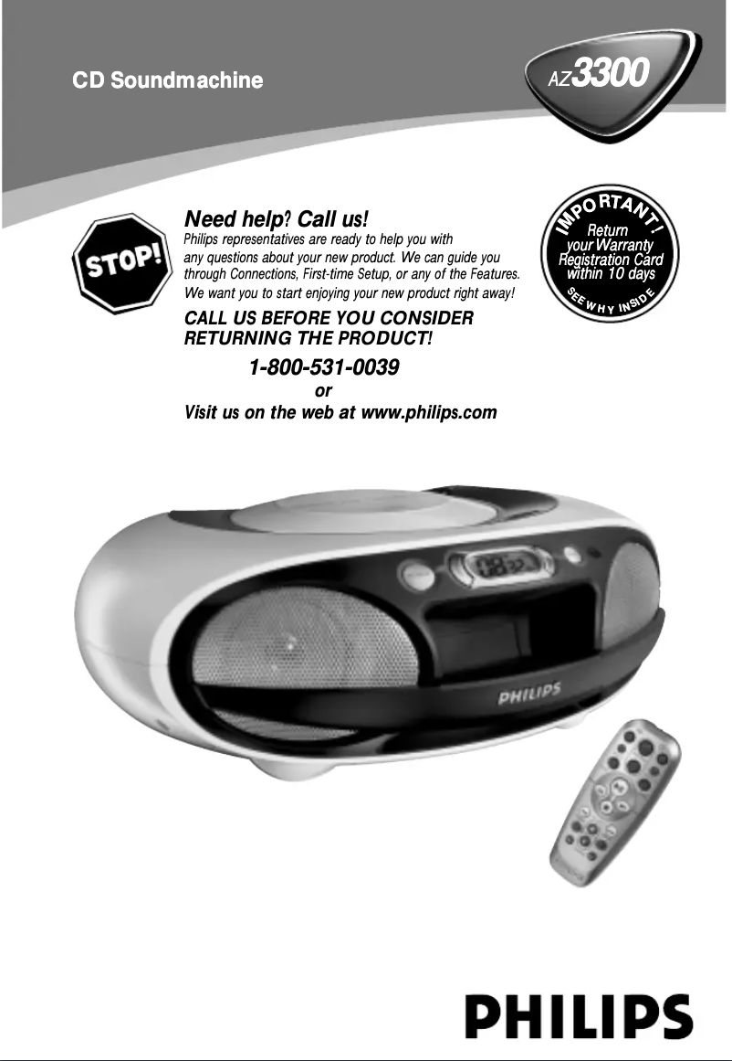 Page n°1 - Manuel utilisateur Philips AZ3300