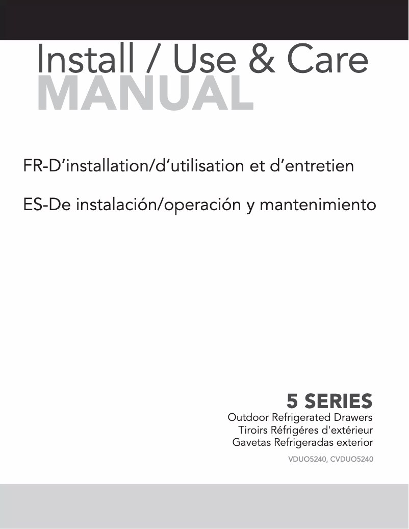 Image de la première page du manuel de l'appareil VDUO5240D