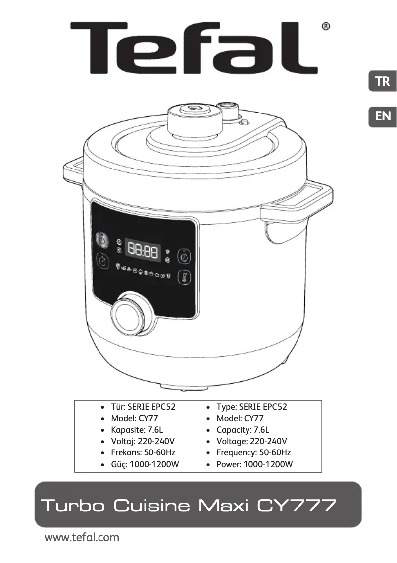Page 1 de la notice Manuel utilisateur Tefal Turbo Cuisine Maxi CY7778