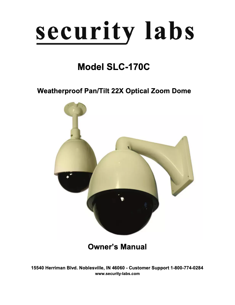 Page n°1 - Manuel utilisateur Security Labs SLC-170C