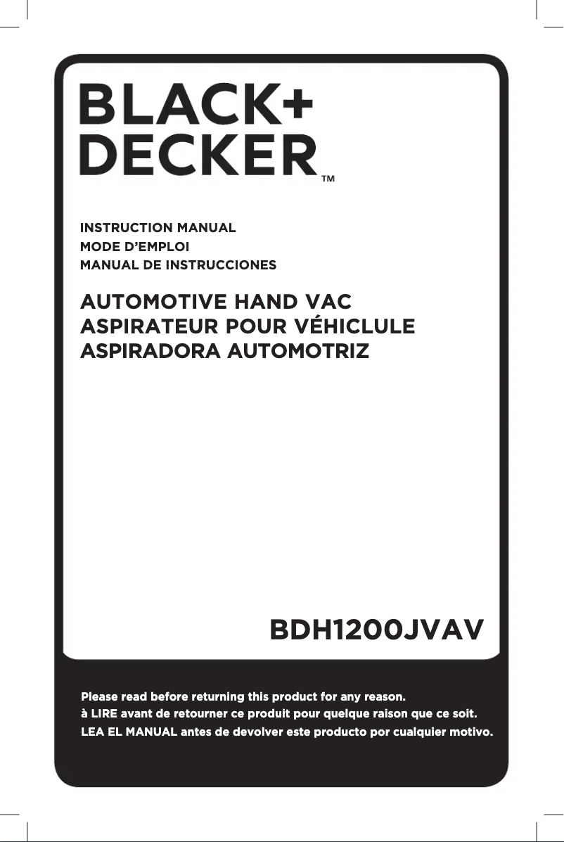 Página 1 del manual Manual de usuario Black & Decker BDH1200JVAV