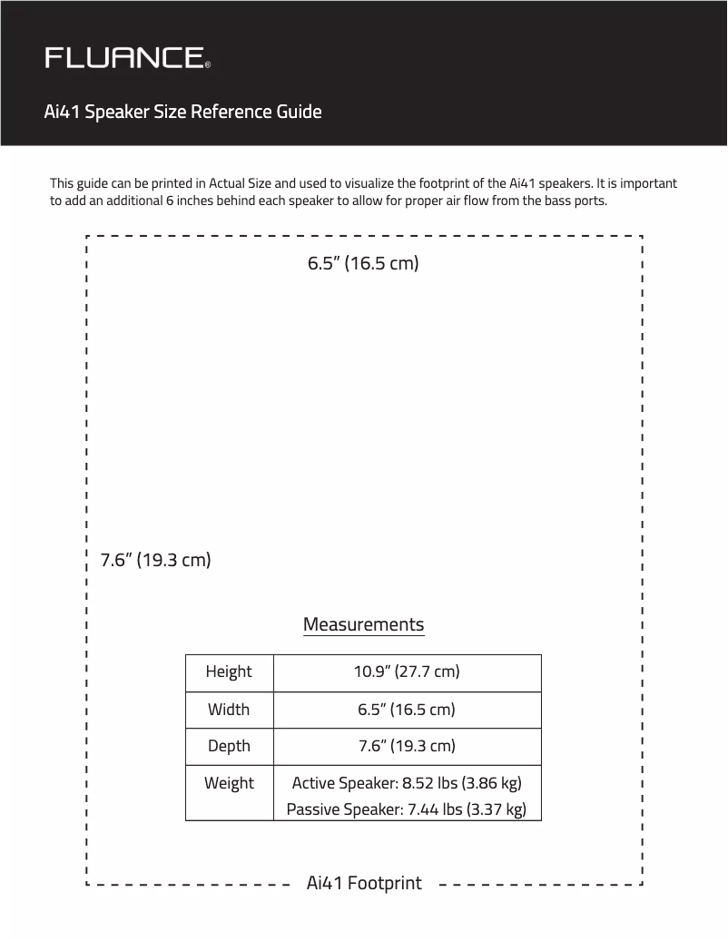 Page 1 de la notice Manuel utilisateur Fluance Ai41