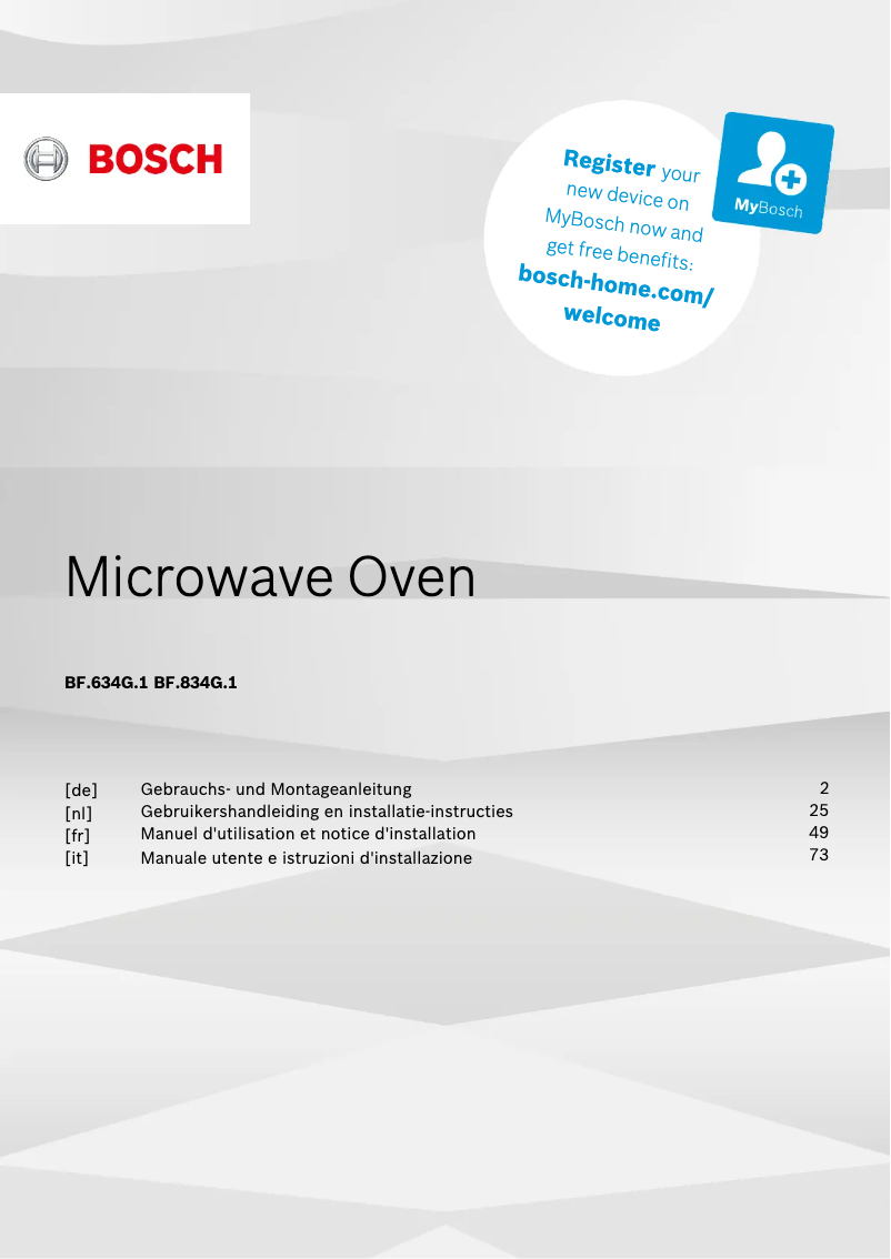 Page n°1 - Manuel utilisateur Bosch BFL634GW1