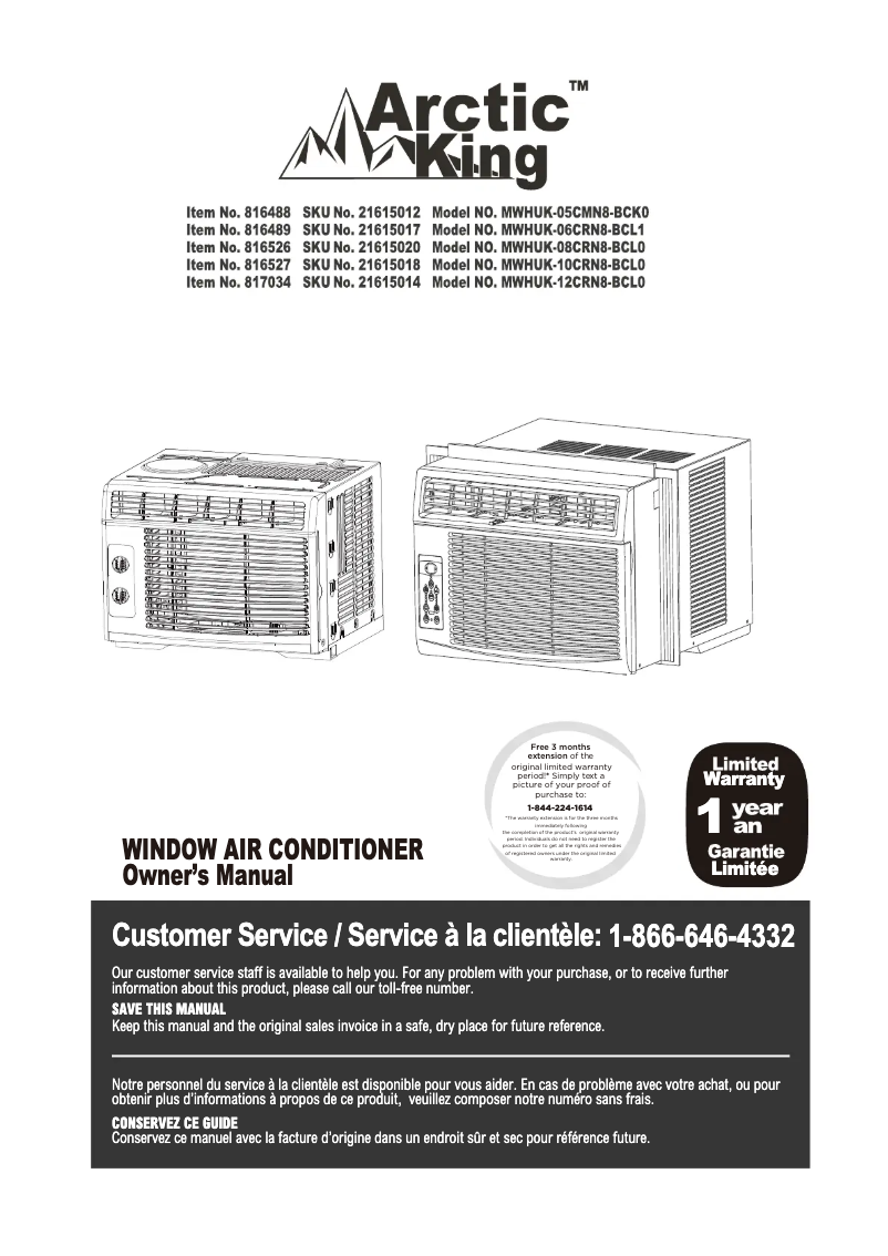 Page 1 de la notice Manuel utilisateur Midea MWHUK08CRN8BCL0