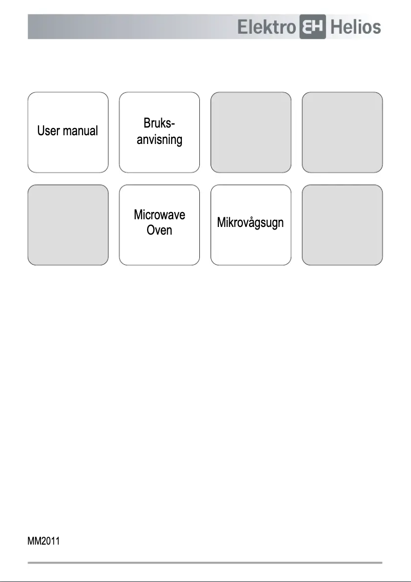 Page 1 de la notice Manuel utilisateur Elektro Helios MM2011