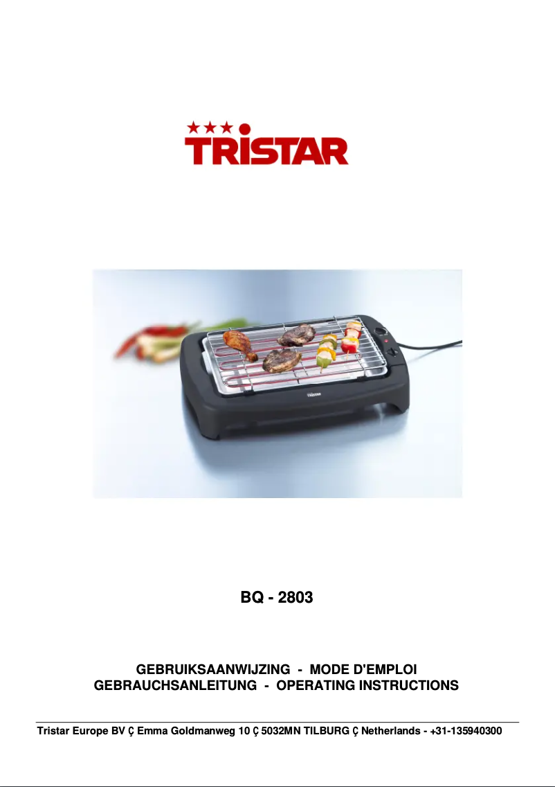 Page n°1 - Manuel utilisateur TriStar BQ-2803