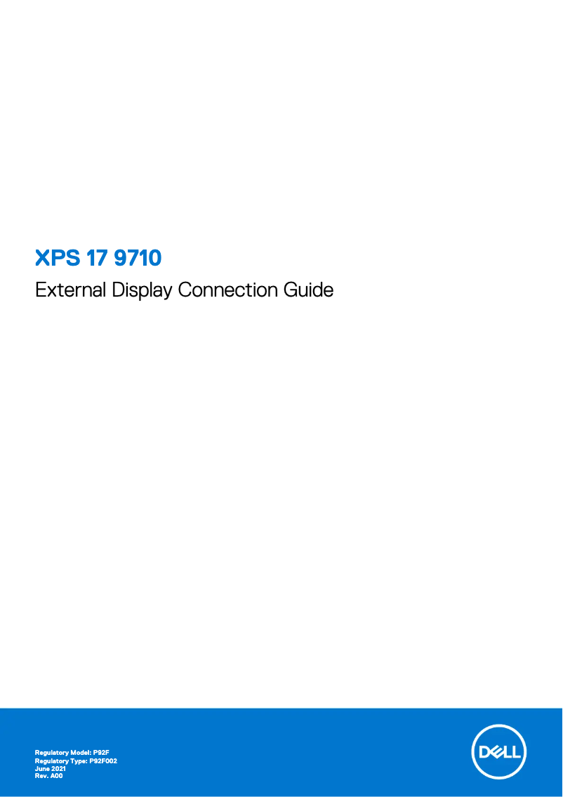 Page 1 de la notice Guide d'installation Dell XPS 17 9710