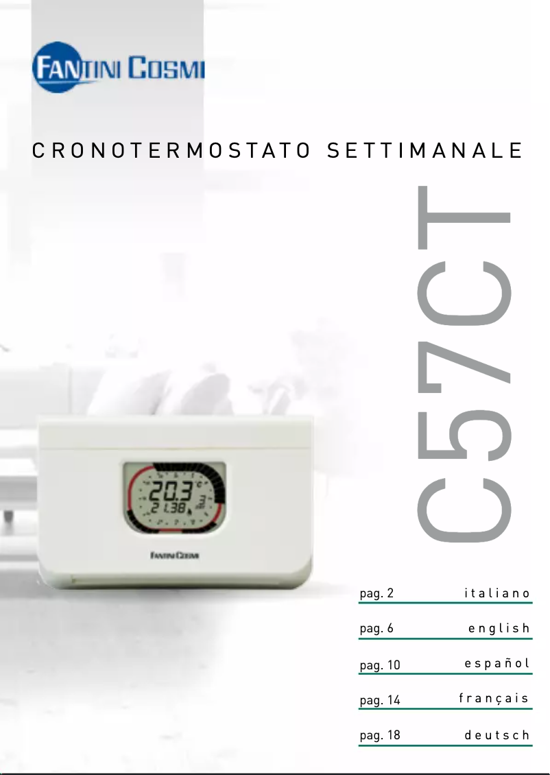 Page 1 de la notice Manuel utilisateur Fantini Cosmi IntelliTherm C57