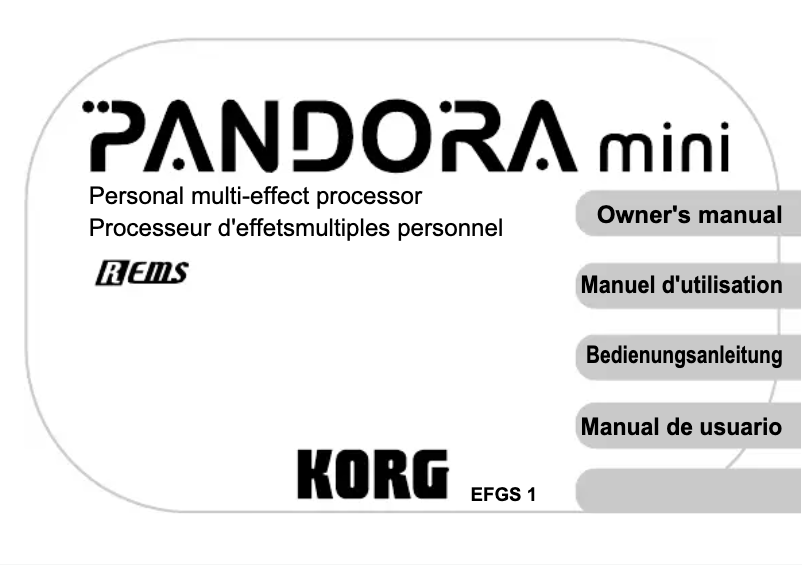 Page 1 de la notice Manuel utilisateur Korg Pandora mini