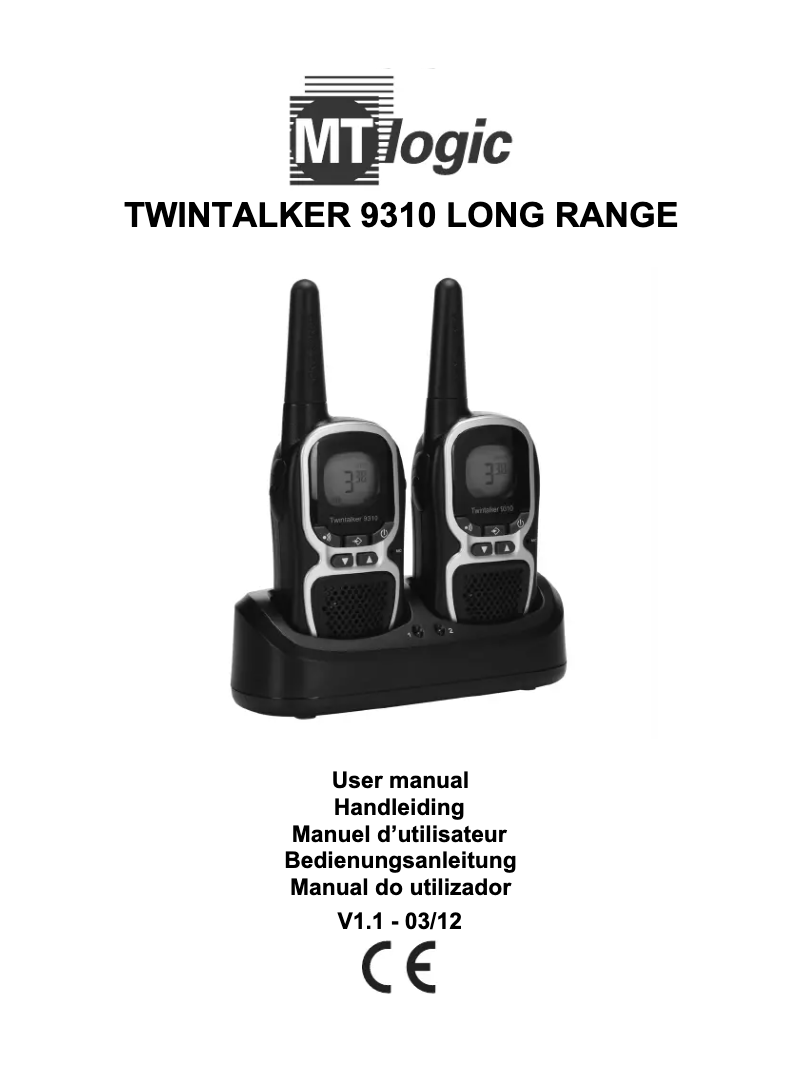 Page n°1 - Manuel utilisateur MT Logic Twintalker 9310
