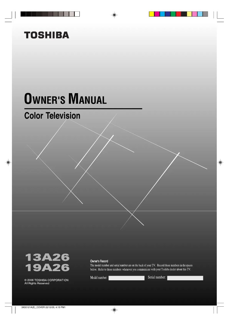 Page n°1 - Manuel utilisateur Toshiba 19A26