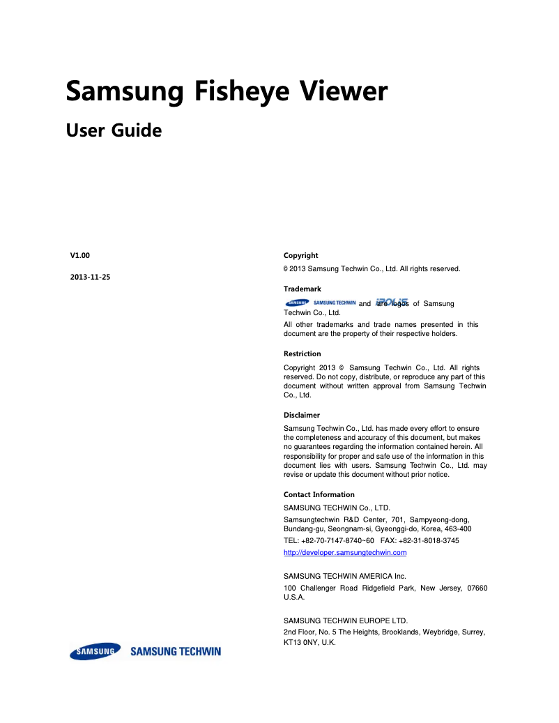 Page 1 de la notice Manuel utilisateur Samsung SNF-7010V