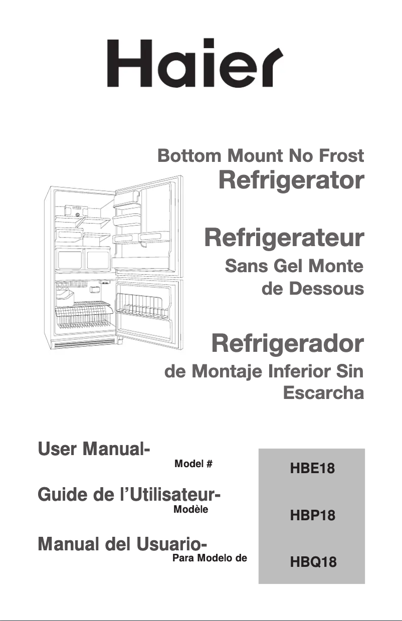 Page n°1 - Manuel utilisateur Haier HBQ18JADRS