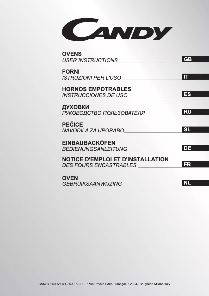 Page 1 de la notice Manuel utilisateur Candy FXP695/1 X