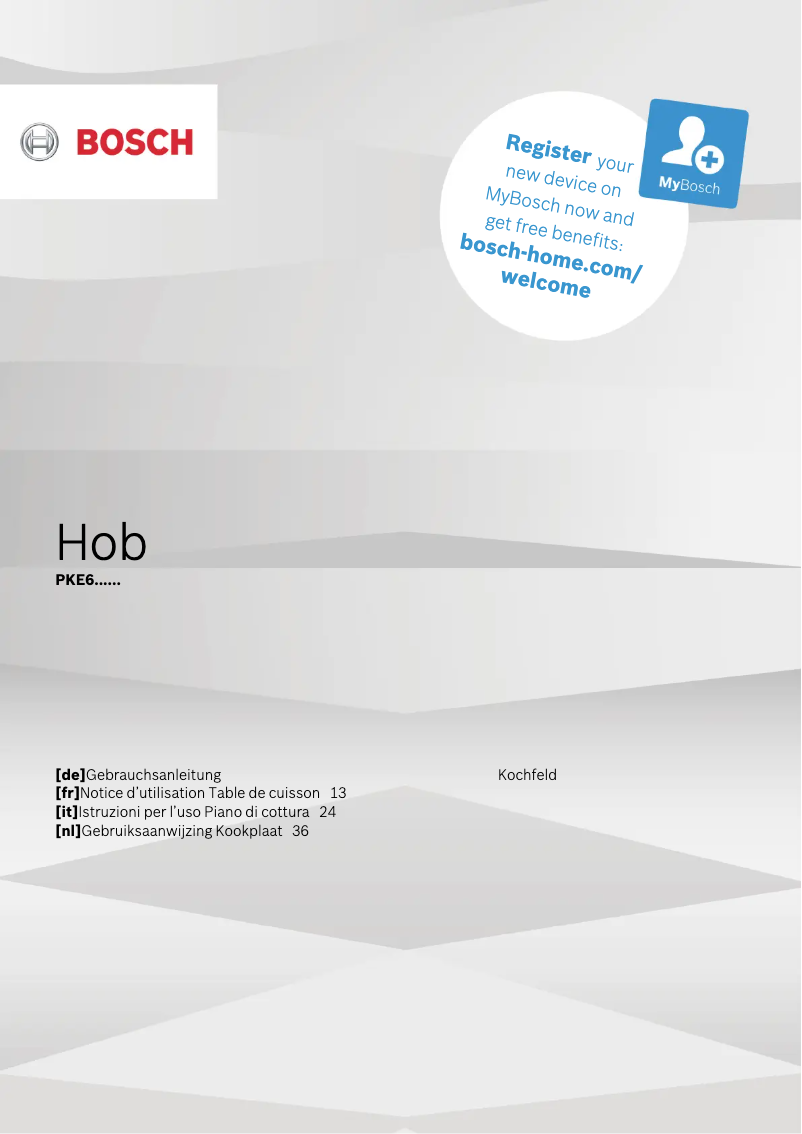 Page n°1 - Manuel utilisateur Bosch PKE645D17E