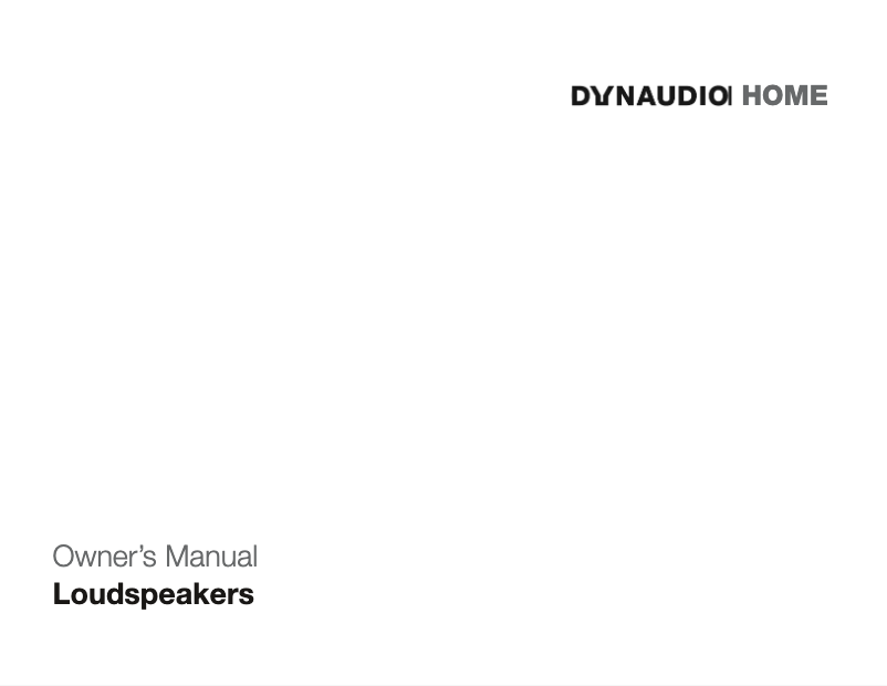 Page 1 de la notice Manuel utilisateur Dynaudio Excite X44