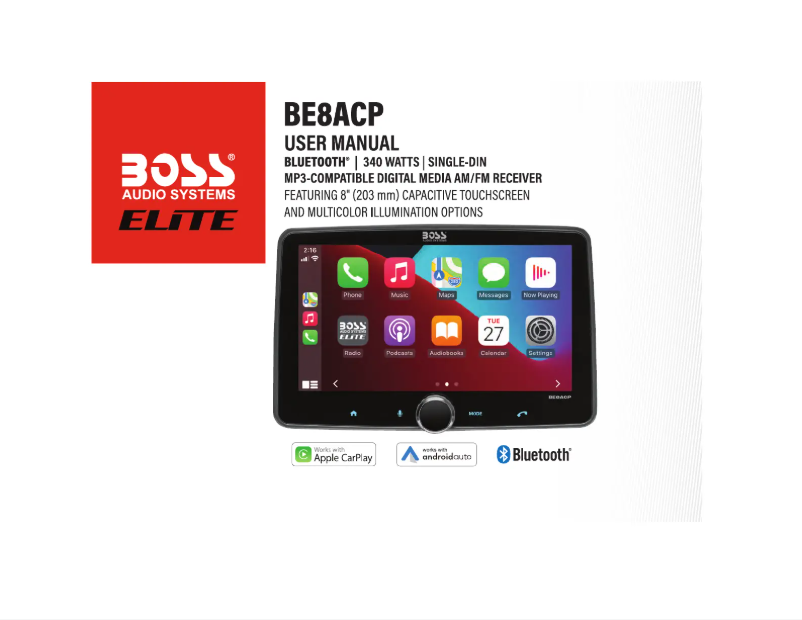 Page 1 de la notice Manuel utilisateur Boss BE8ACP-C