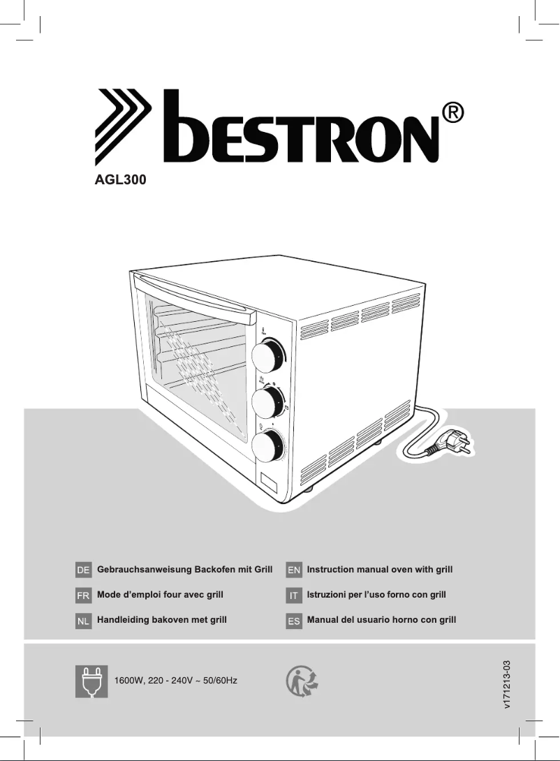 Page 1 de la notice Manuel utilisateur Bestron AGL300