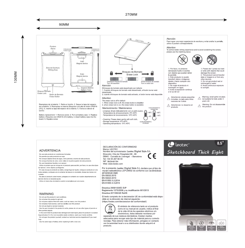 Page 1 de la notice Manuel utilisateur Leotec LEPIZ8502B