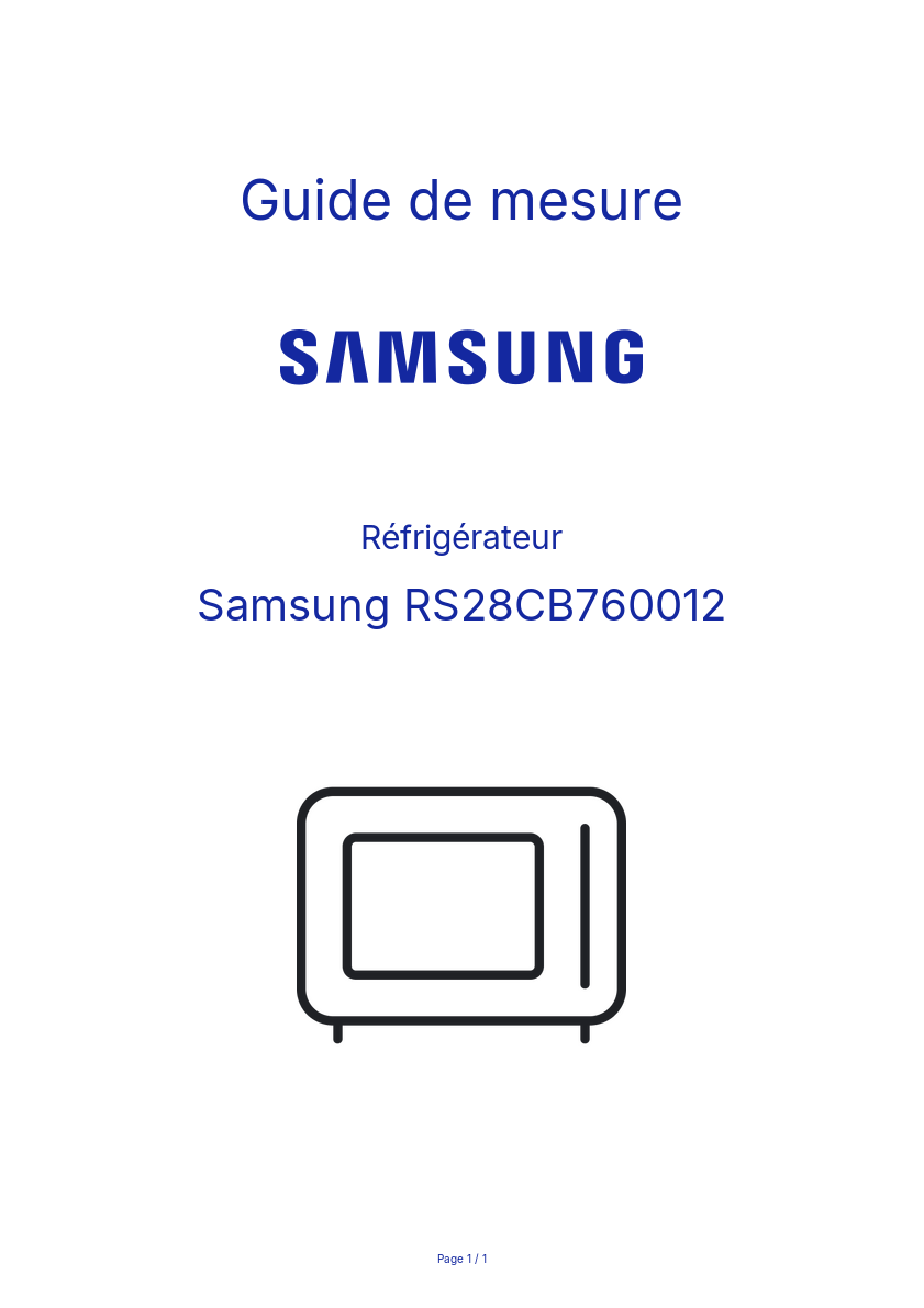 Image de la première page du manuel de l'appareil RS28CB760012