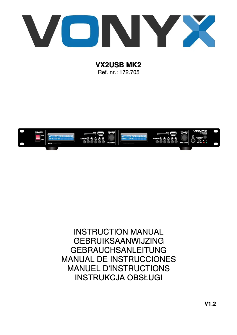 Page n°1 - Manuel utilisateur Vonyx VX2USB MK2