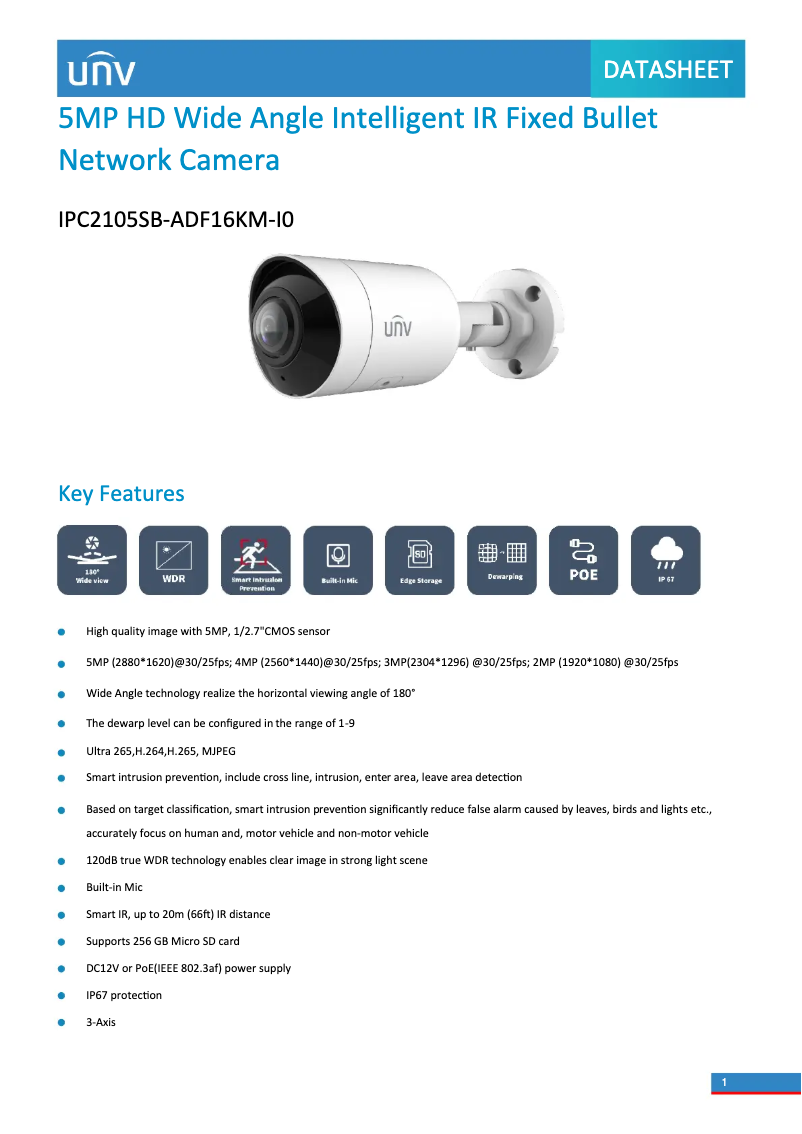 Image de la première page du manuel de l'appareil IPC2105SB-ADF16KM-I0