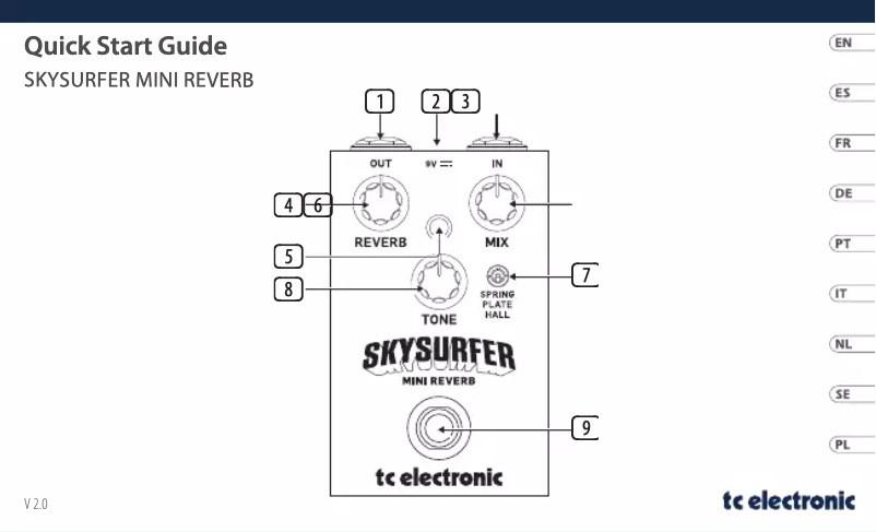 Image de la première page du manuel de l'appareil Skysurfer Mini Reverb