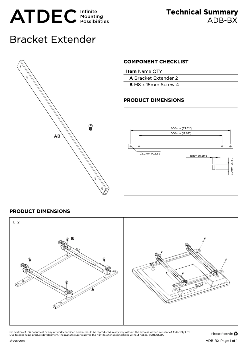 Page n°1 - Manuel utilisateur Atdec ADB-BX