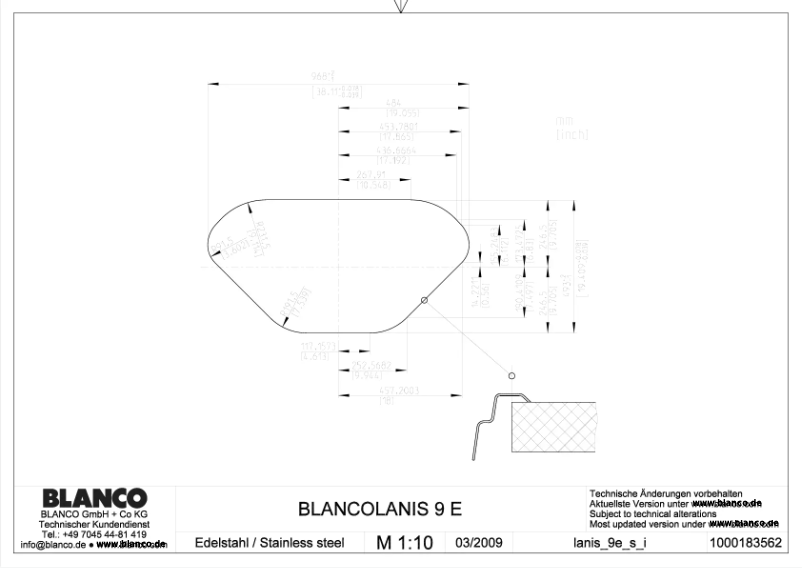 Page 1 de la notice Manuel utilisateur BLANCO LANIS 9 E