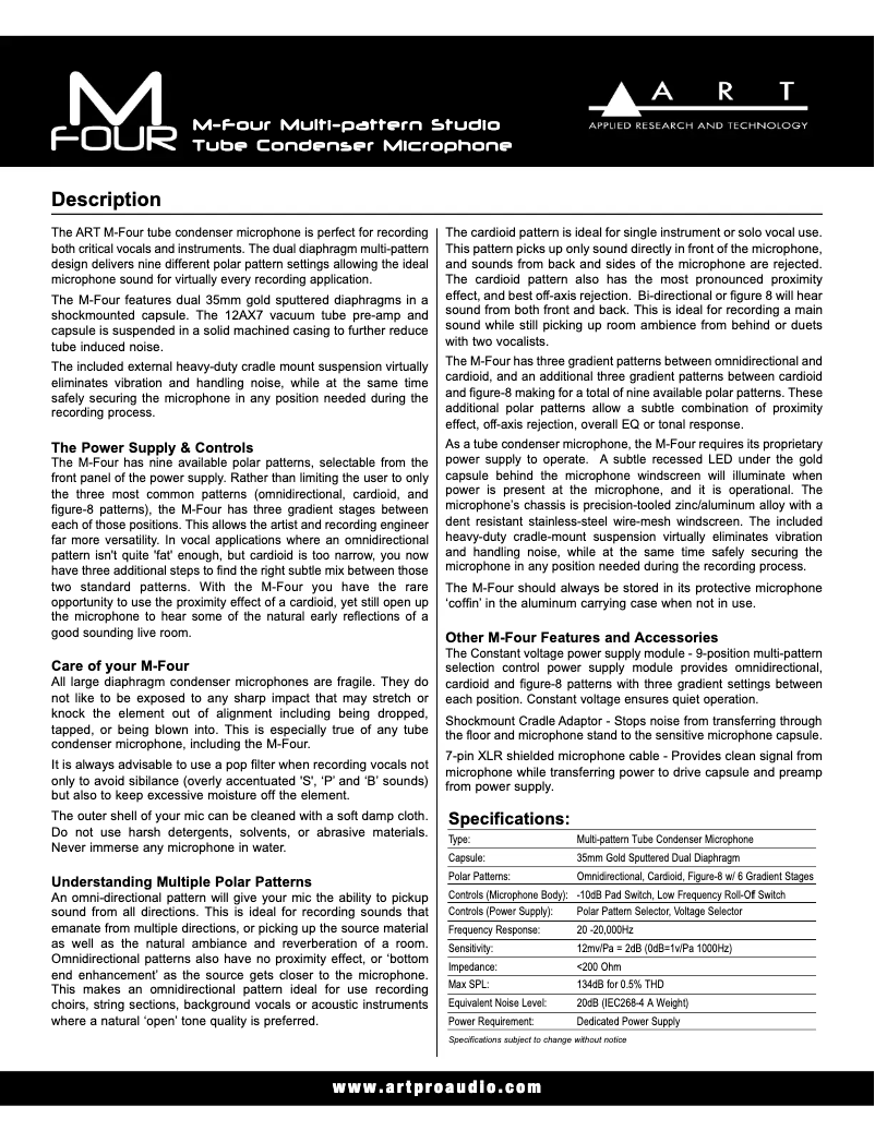 Image de la première page du manuel de l'appareil M-Four