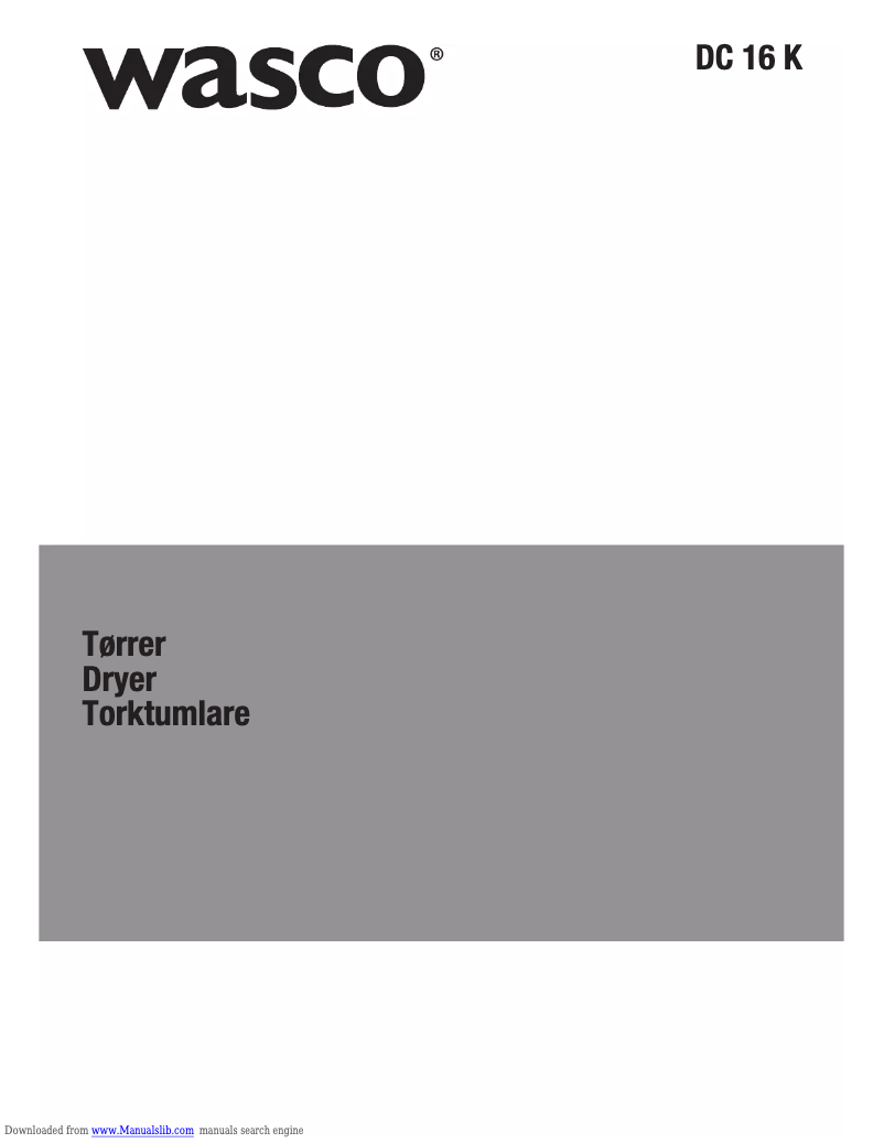 Page 1 de la notice Manuel utilisateur Wasco DC 16 K