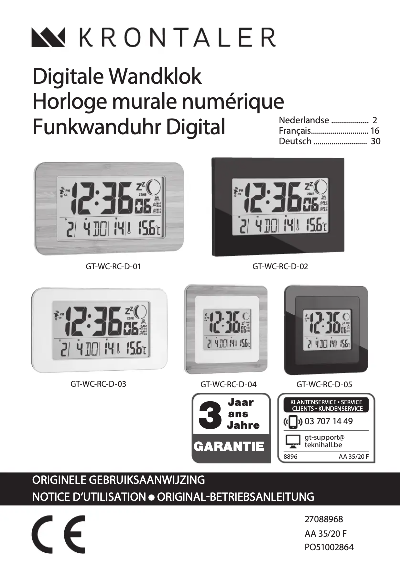 Page n°1 - Manuel utilisateur Krontaler WC-D-05