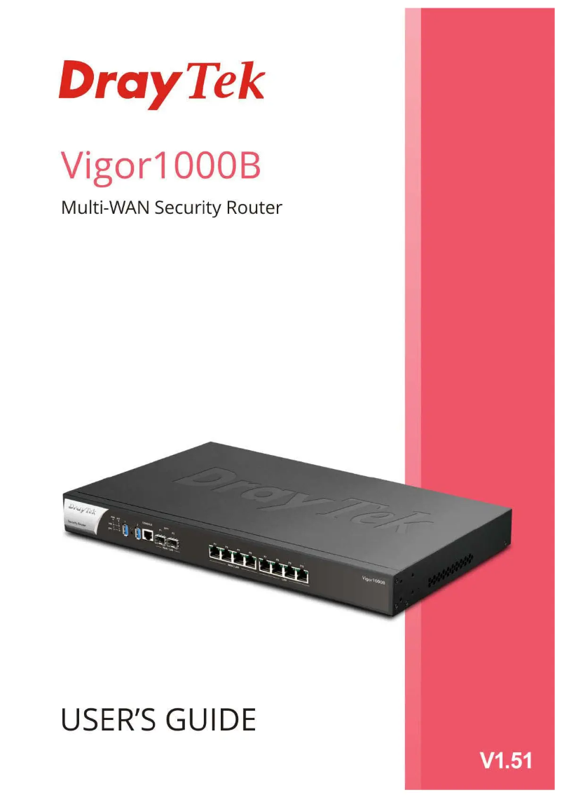 Page n°1 - Manuel utilisateur Draytek Vigor1000B