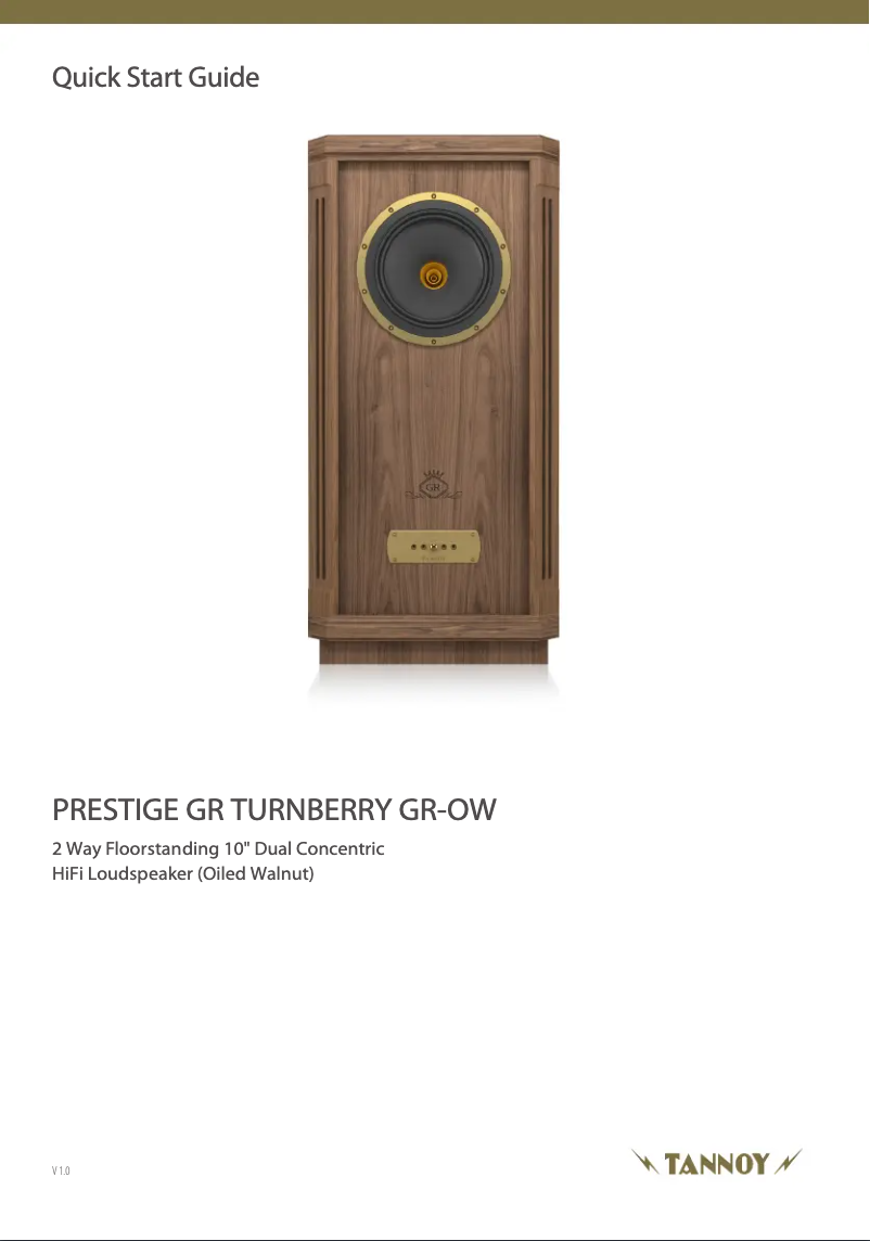 Page 1 de la notice Manuel utilisateur Tannoy Turnberry GR-OW