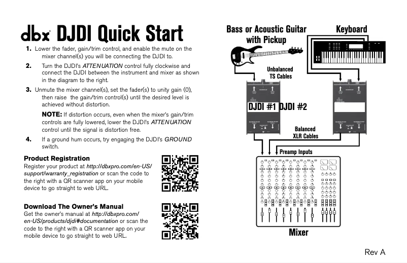 Page 1 de la notice Guide de démarrage rapide DBX DJdi