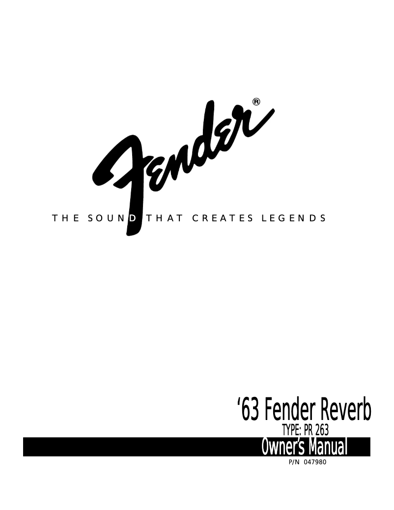 Page 1 de la notice Manuel utilisateur Fender RR 263