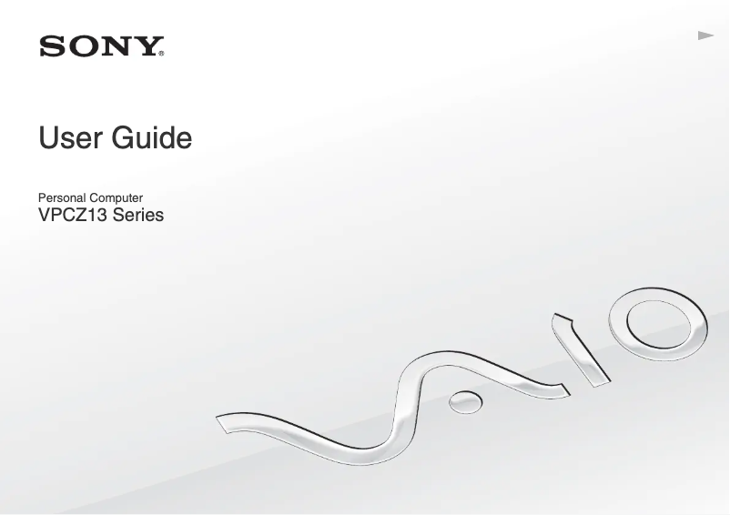 Page n°1 - Manuel utilisateur Sony Vaio VPCZ13GGX
