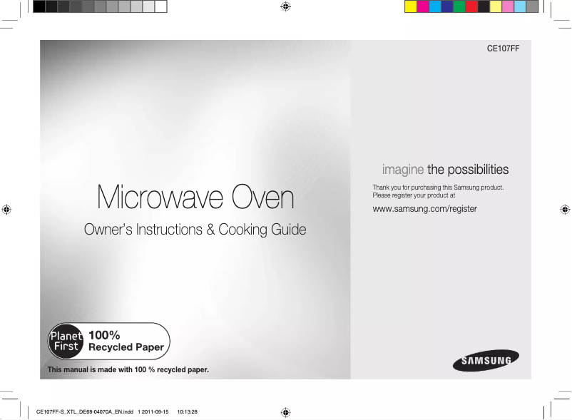 Page 1 de la notice Manuel utilisateur Samsung CE107FF