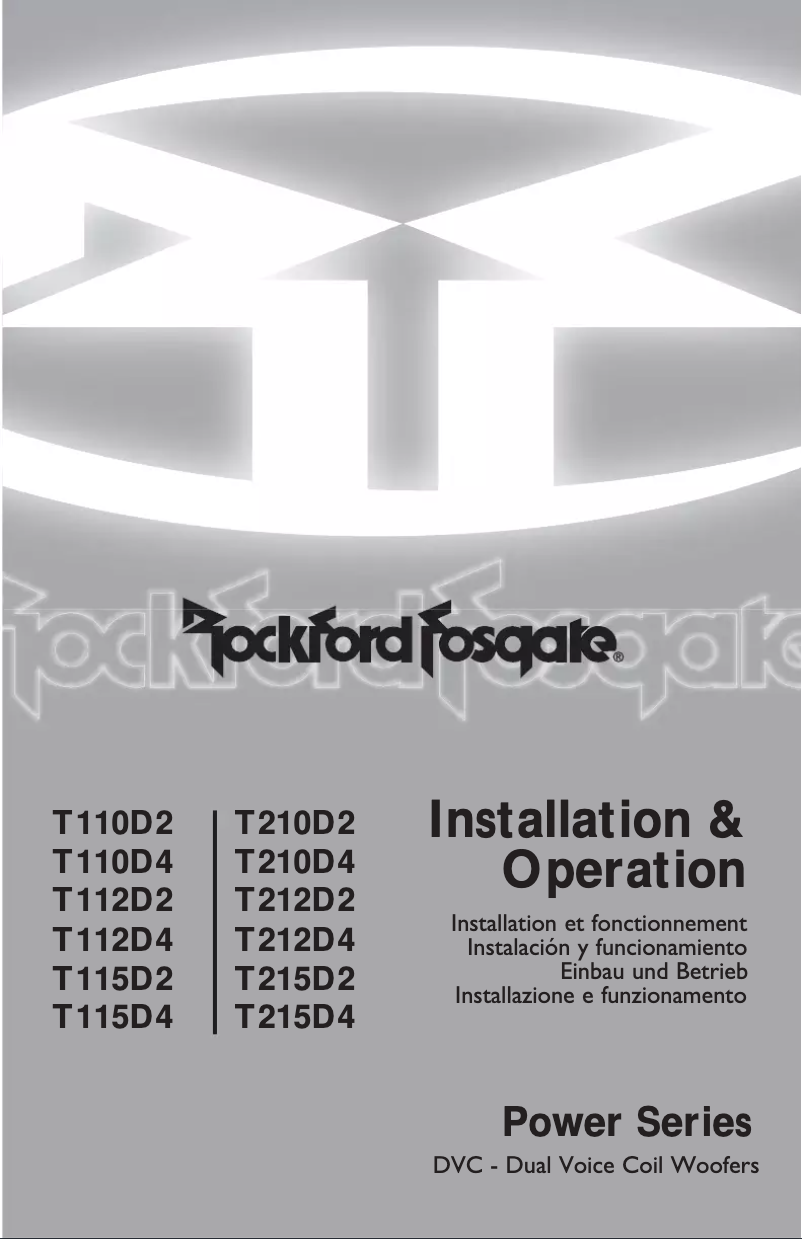 Page 1 de la notice Manuel utilisateur Rockford Fosgate Power T215D2