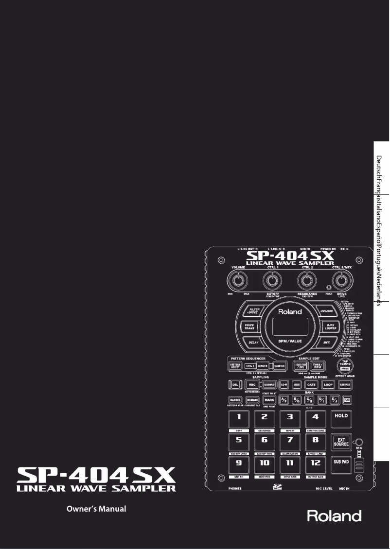 Page 1 de la notice Manuel utilisateur Roland SP-404SX