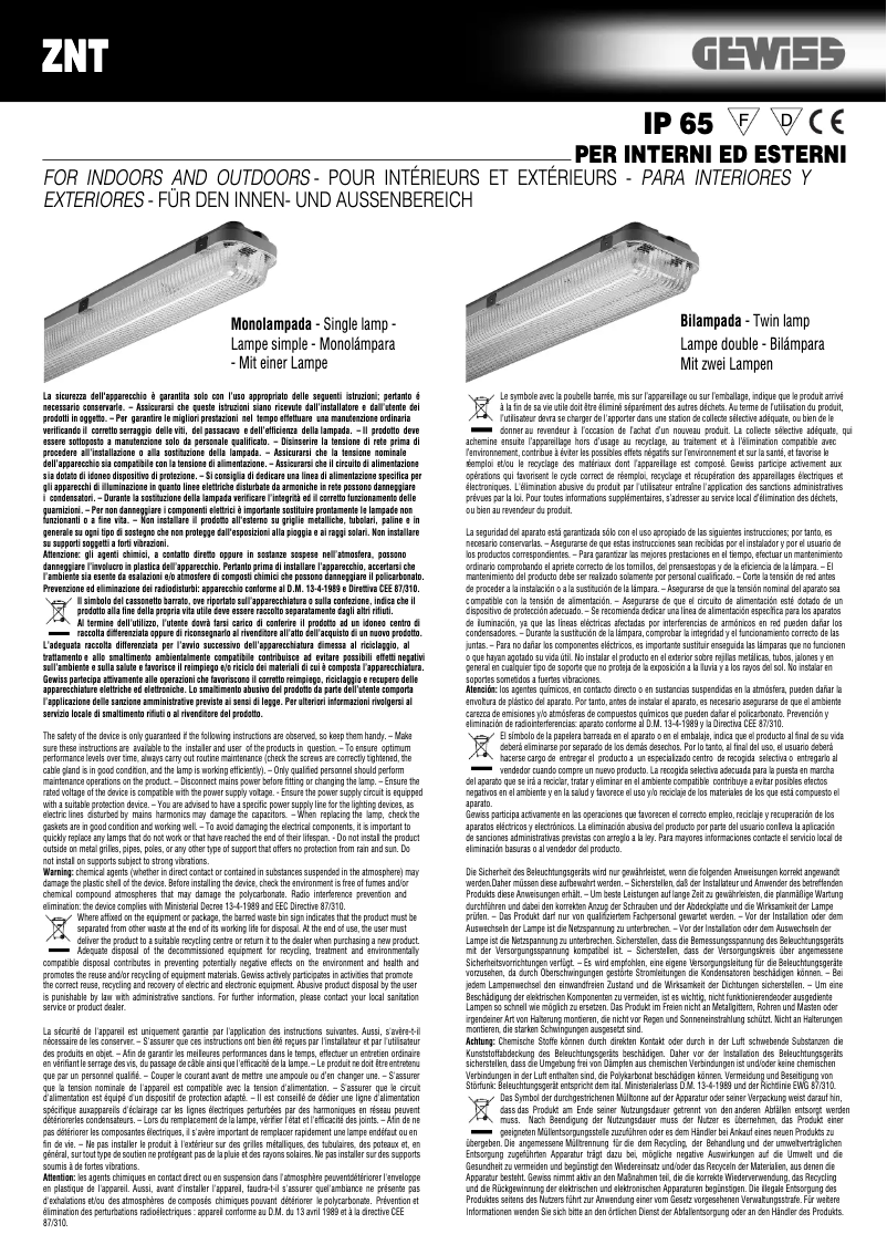 Página 1 del manual Manual de usuario Gewiss GW80143