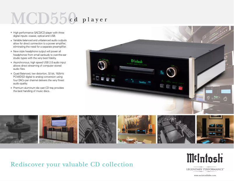 Page 1 de la notice Fiche technique McIntosh MCD550