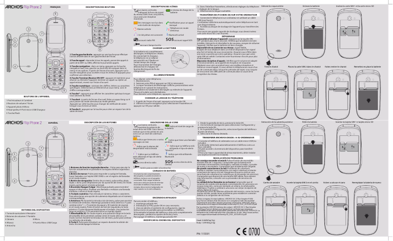 Page 1 de la notice Manuel utilisateur Archos Flip Phone 2