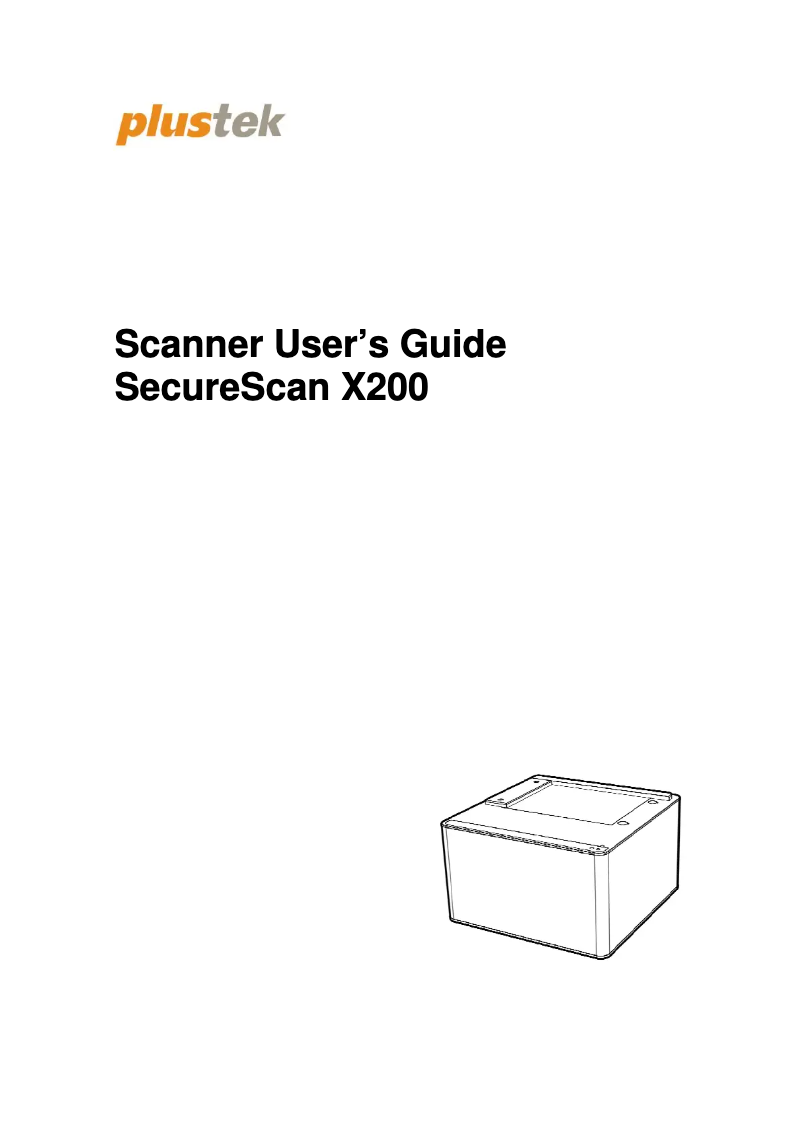 Image de la première page du manuel de l'appareil SecureScan X200