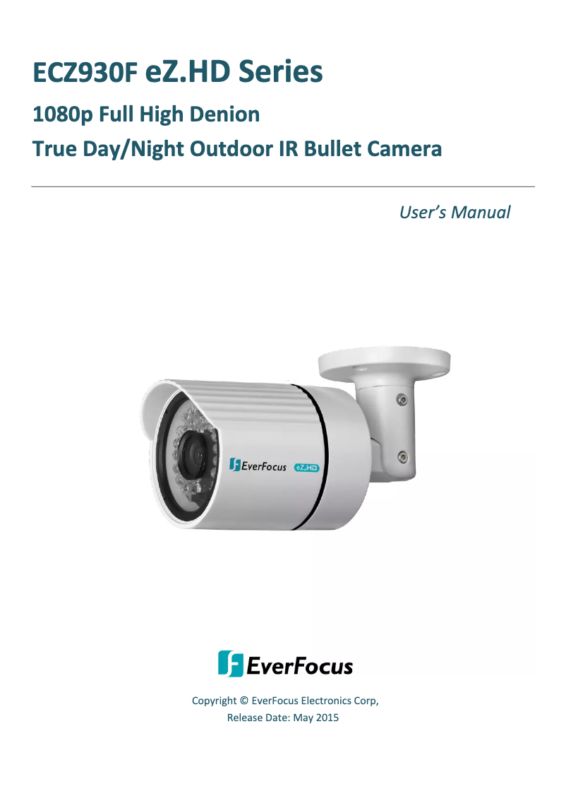 Page 1 de la notice Manuel utilisateur EverFocus ECZ930F