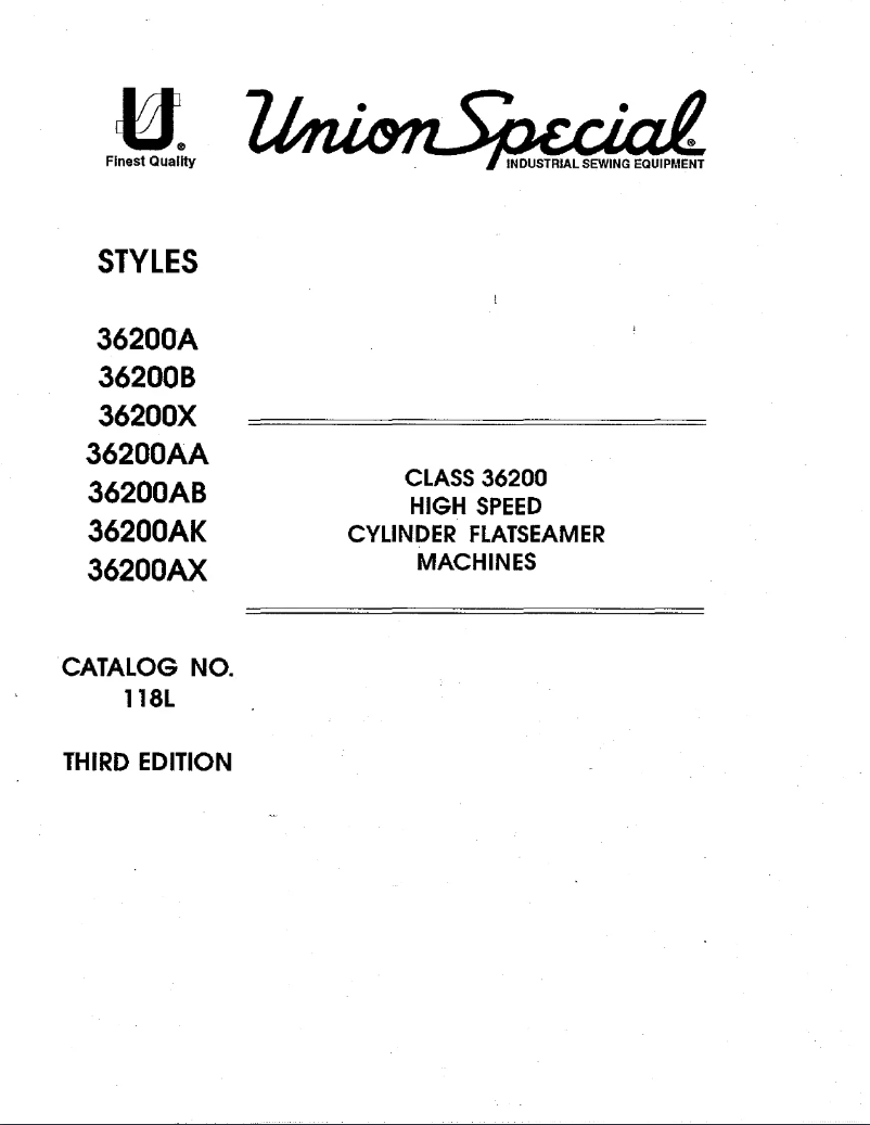 Page n°1 - Manuel utilisateur Union Special 36200AB