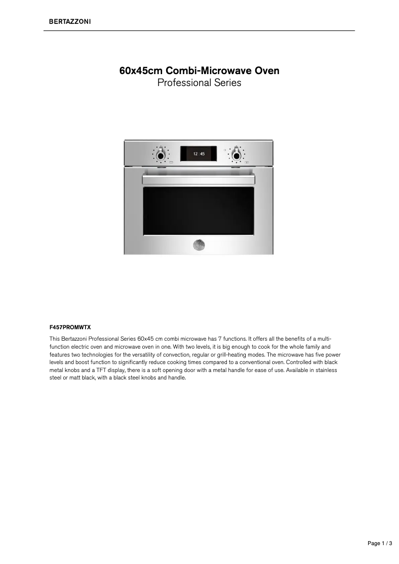 Image de la première page du manuel de l'appareil F457PROMWTX