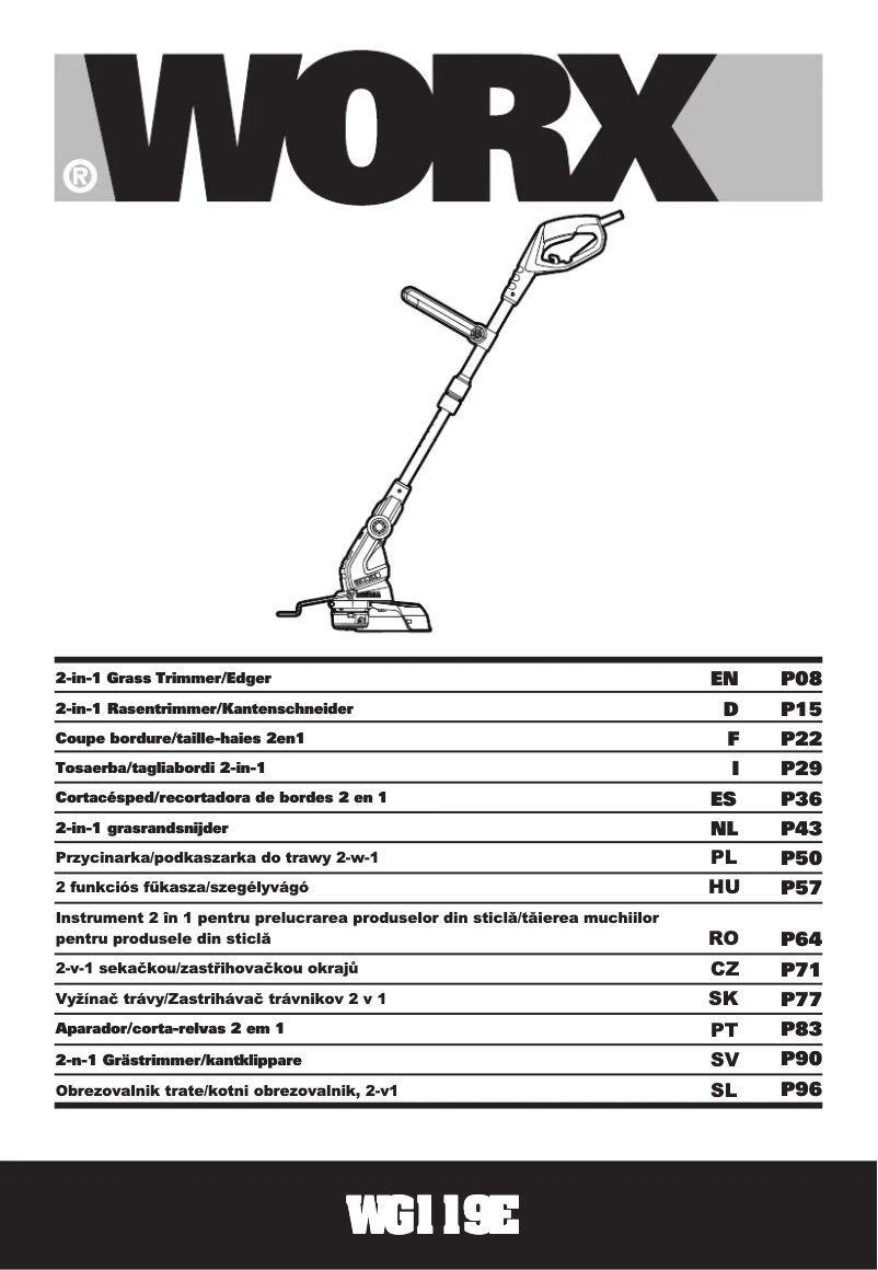 Page n°1 - Manuel utilisateur Worx WG119E