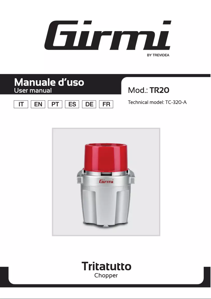 Page n°1 - Manuel utilisateur Girmi TR20