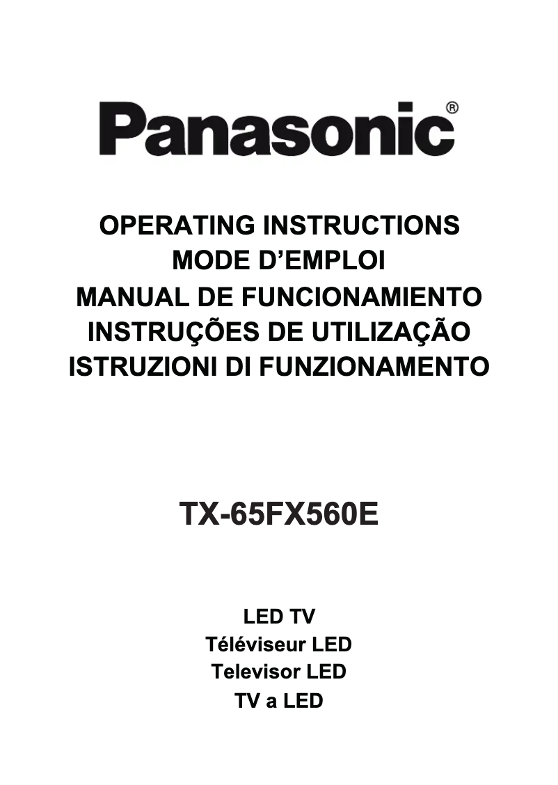Image de la première page du manuel de l'appareil TX-65FX560E